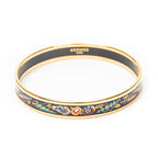 Bracelet Enamel Bangle PM Navy Gold Plated