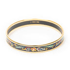 Bracelet Enamel Bangle PM Navy Gold Plated