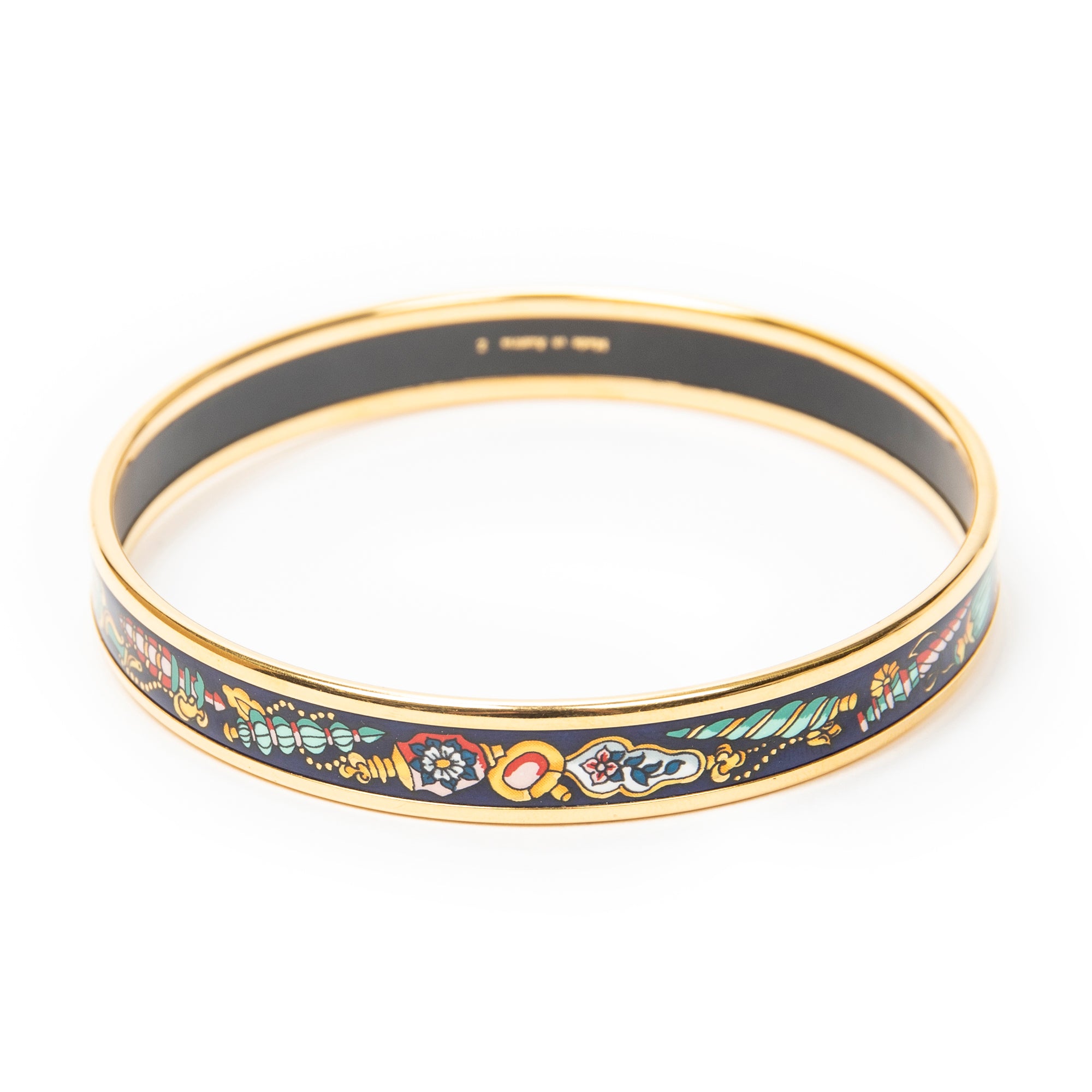 Bracelet Enamel Bangle PM Navy Gold Plated