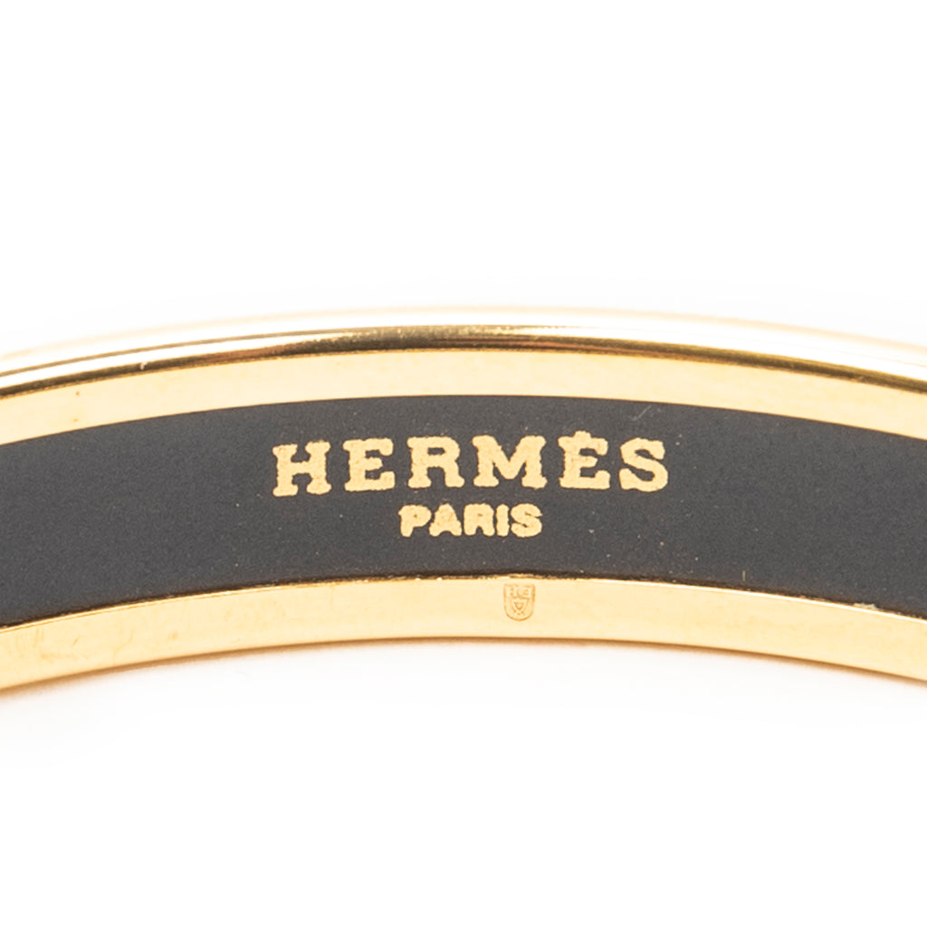 Bracelet Enamel Bangle PM Navy Gold Plated