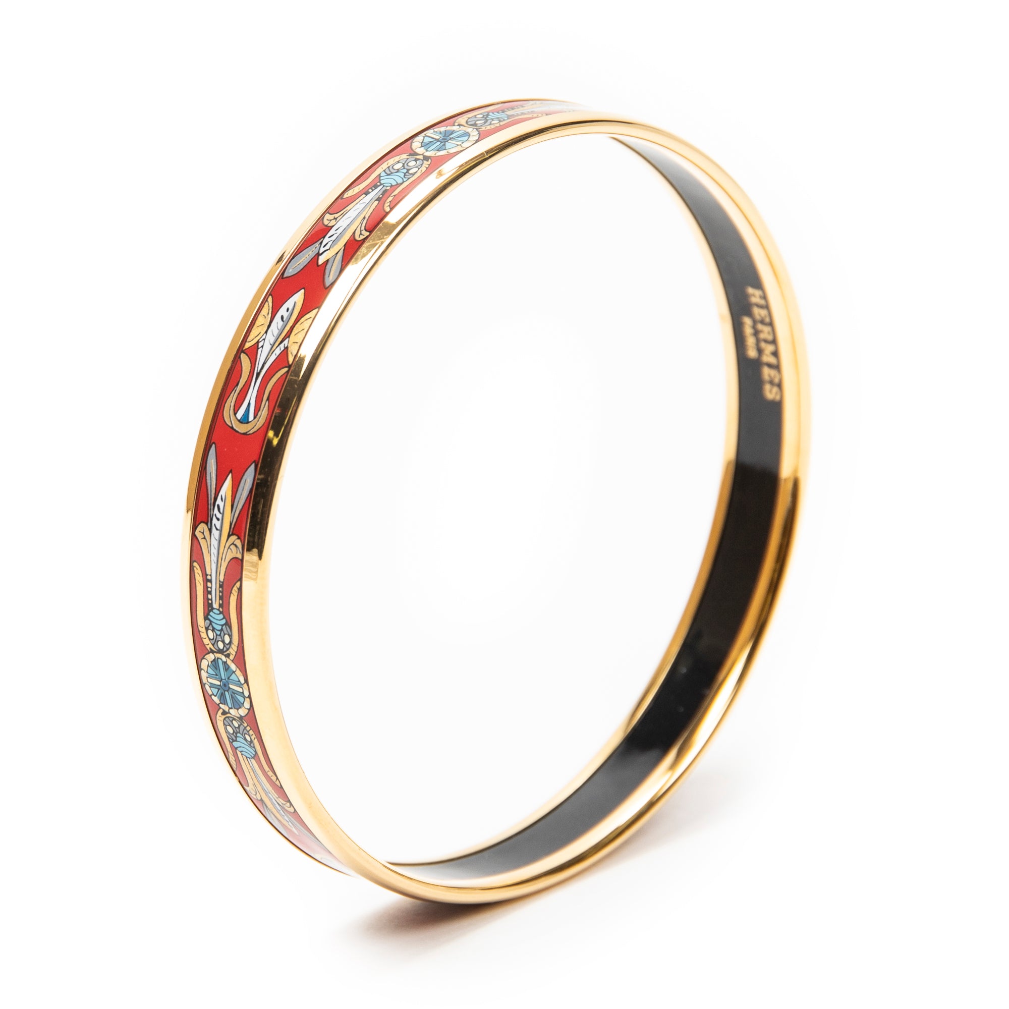 Bracelet Enamel Bangle PM Red Gold Plated