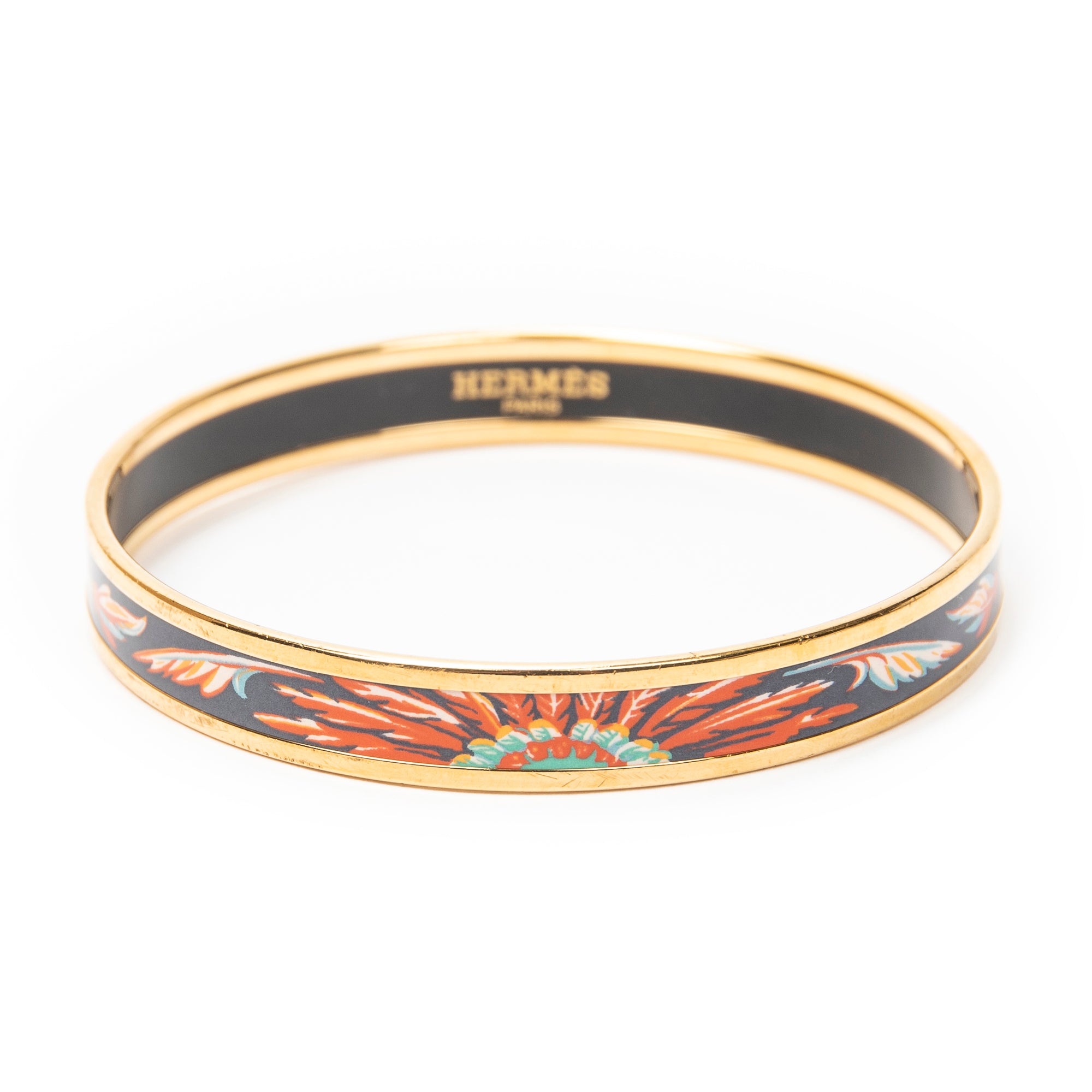 Bracelet Enamel Bangle PM Grey Gold Plated