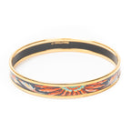 Bracelet Enamel Bangle PM Grey Gold Plated