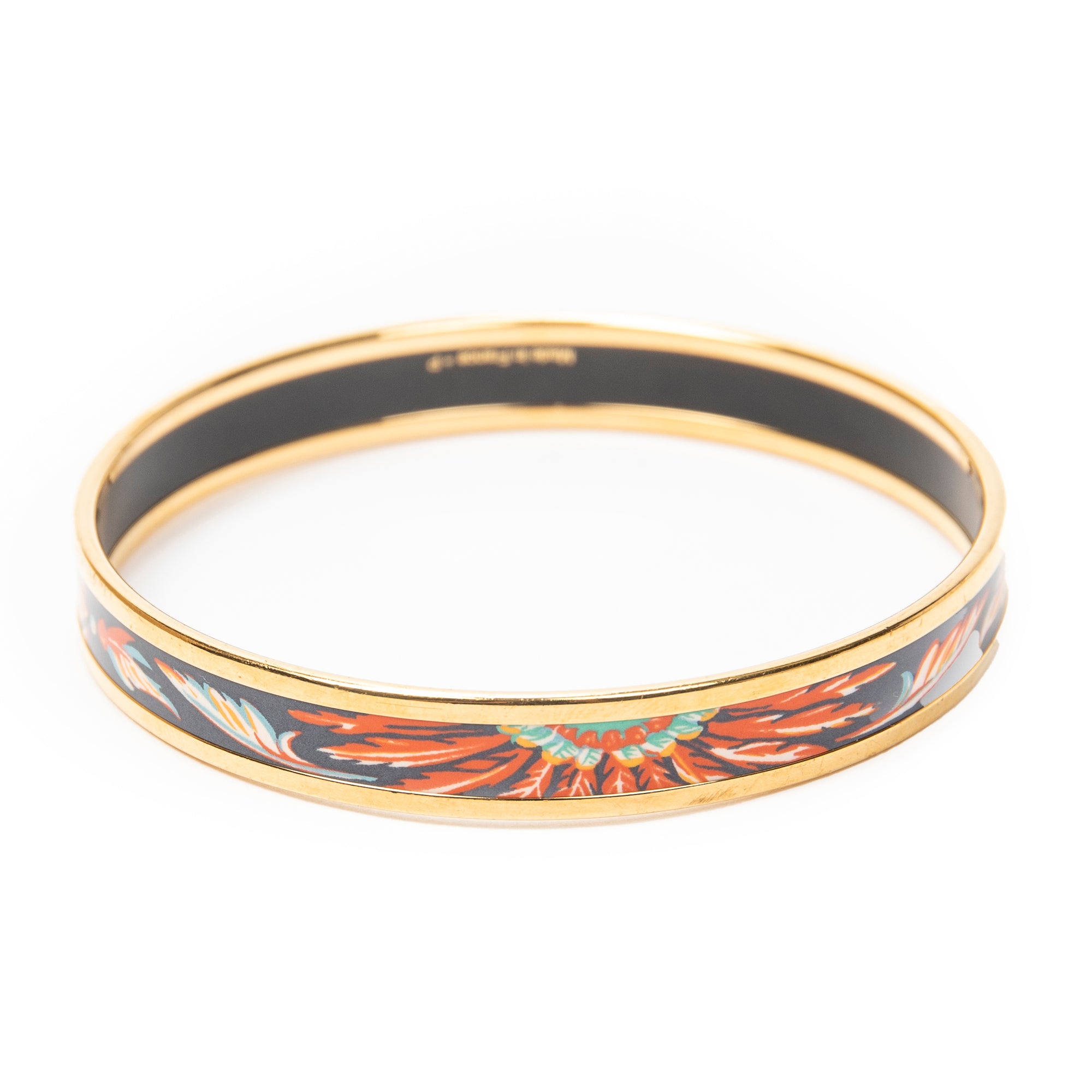 Bracelet Enamel Bangle PM Grey Gold Plated