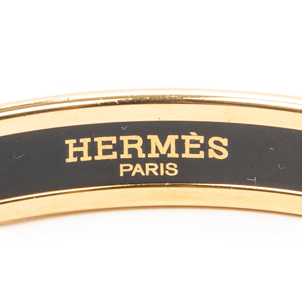 Bracelet Enamel Bangle PM Grey Gold Plated
