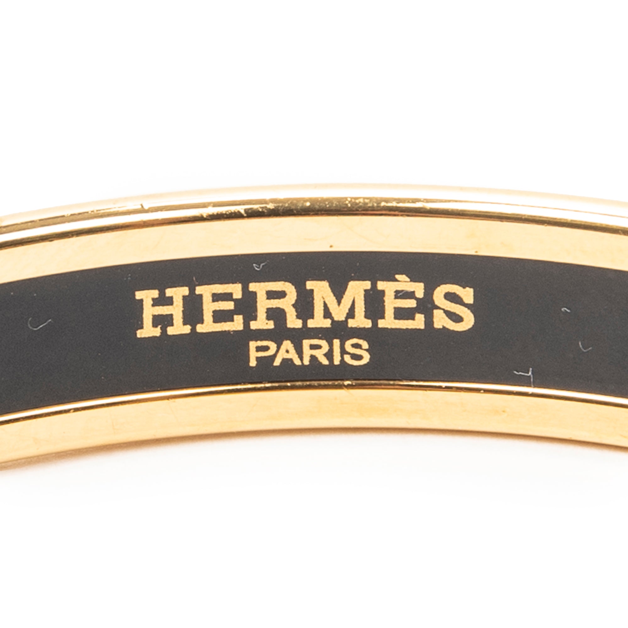 Bracelet Enamel Bangle PM Grey Gold Plated
