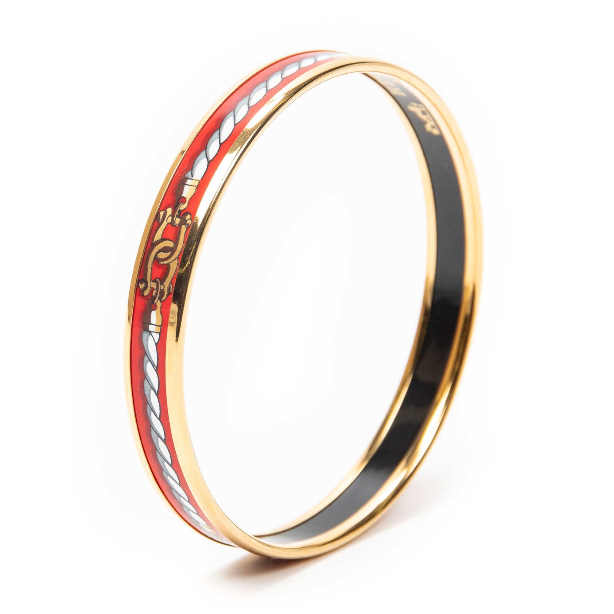 Bracelet Enamel Bangle PM Red Gold Plated
