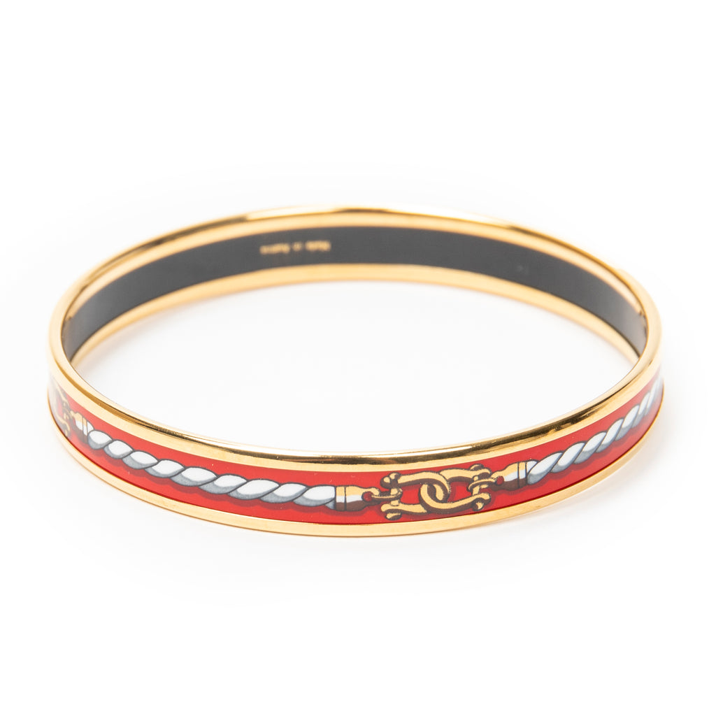 Bracelet Enamel Bangle PM Red Gold Plated