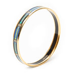 Bracelet Enamel Bangle PM Blue Gold Plated