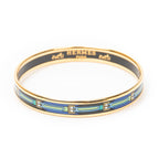Bracelet Enamel Bangle PM Blue Gold Plated