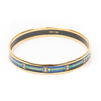 Bracelet Enamel Bangle PM Blue Gold Plated