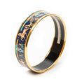 Bracelet Enamel Bangle MM Navy Gold Plated