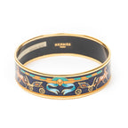 Bracelet Enamel Bangle MM Navy Gold Plated