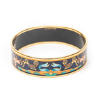 Bracelet Enamel Bangle MM Navy Gold Plated
