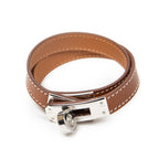 Bracelet Kelly Double Tour Bracelet T2 Brown Swift Leather