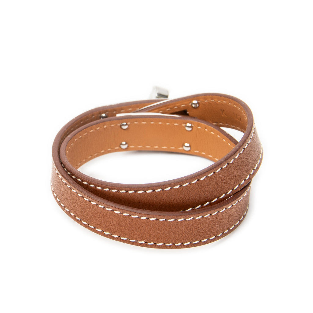 Bracelet Kelly Double Tour Bracelet T2 Brown Swift Leather