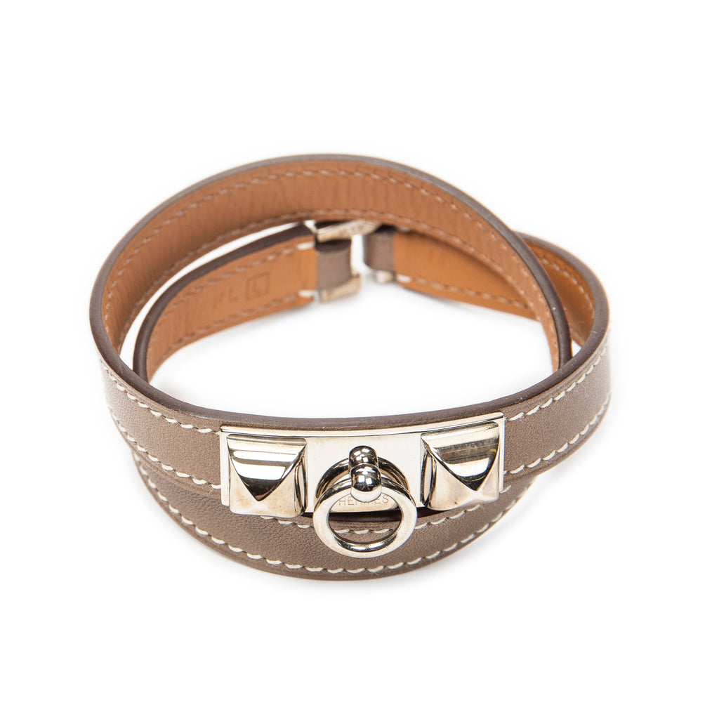 Bracelet Rivale Double Tour Bracelet M Taupe Swift Leather