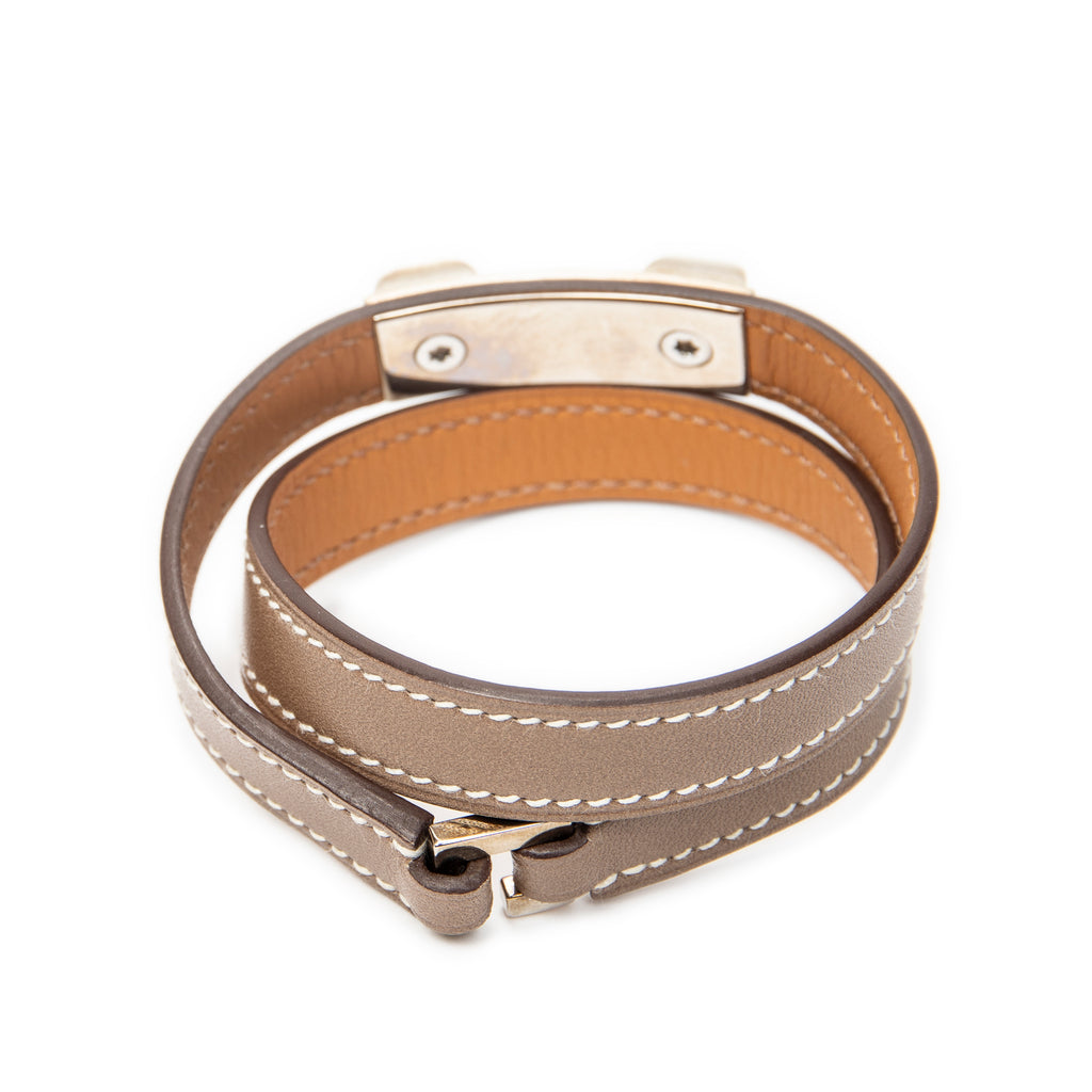 Bracelet Rivale Double Tour Bracelet M Taupe Swift Leather