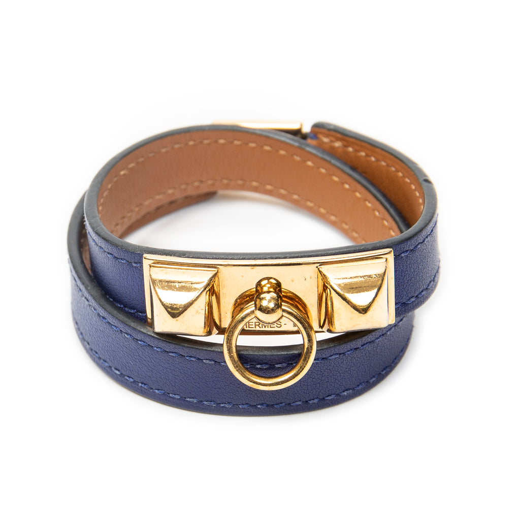 Bracelet Rivale Double Tour Bracelet T1 Blue Swift Leather