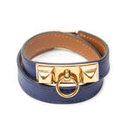 Bracelet Rivale Double Tour Bracelet T1 Blue Swift Leather