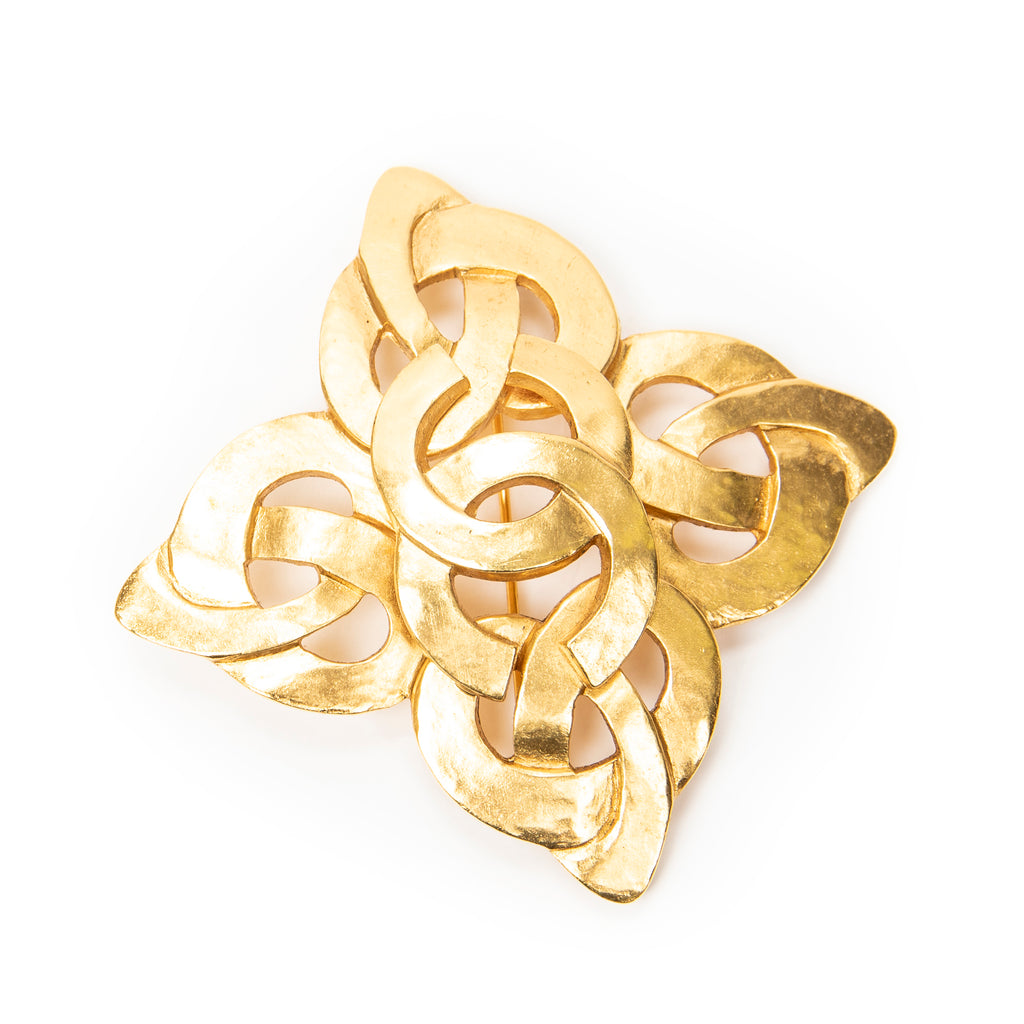 Brooch CC Cross Heart Brooch Gold Gold Plated