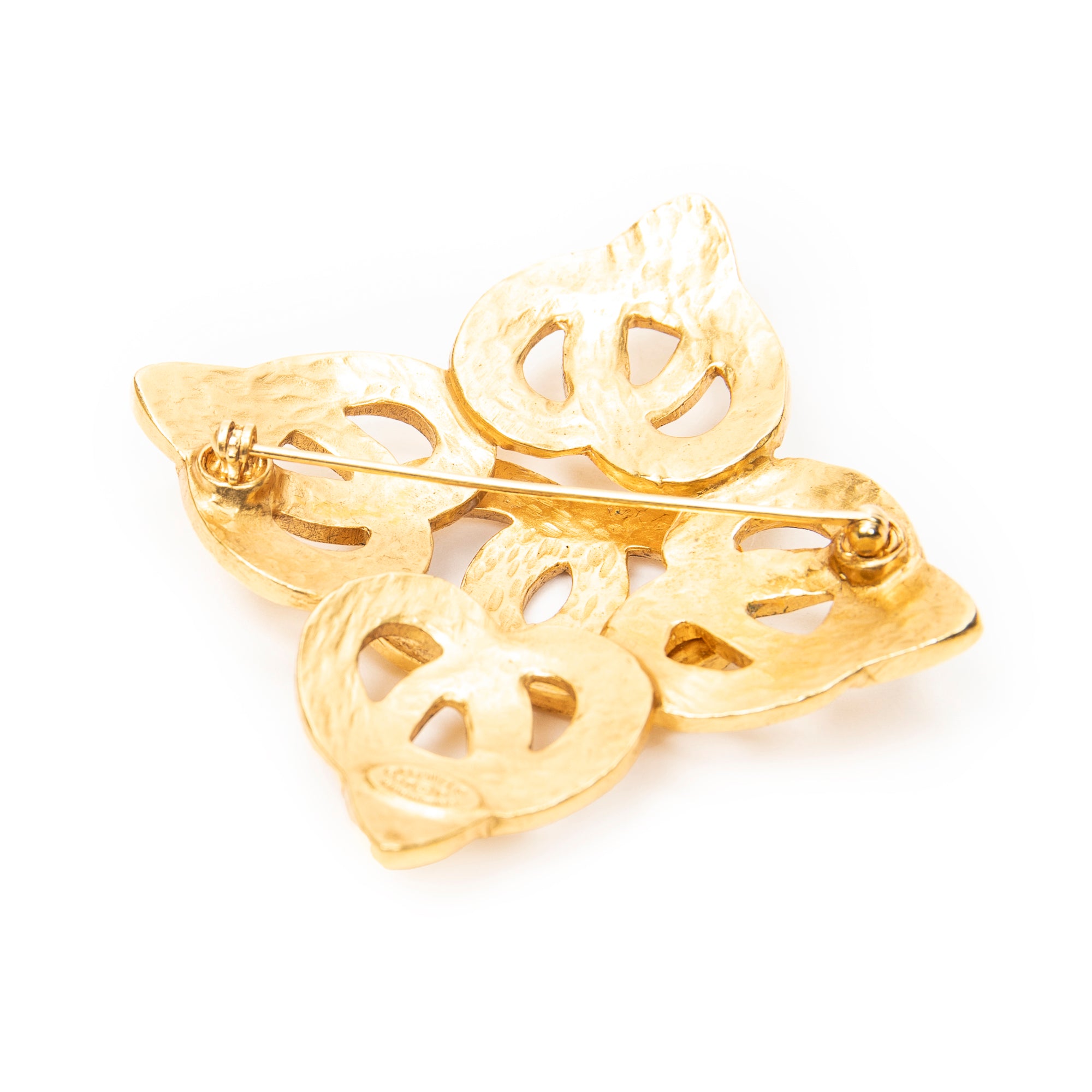 Brooch CC Cross Heart Brooch Gold Gold Plated