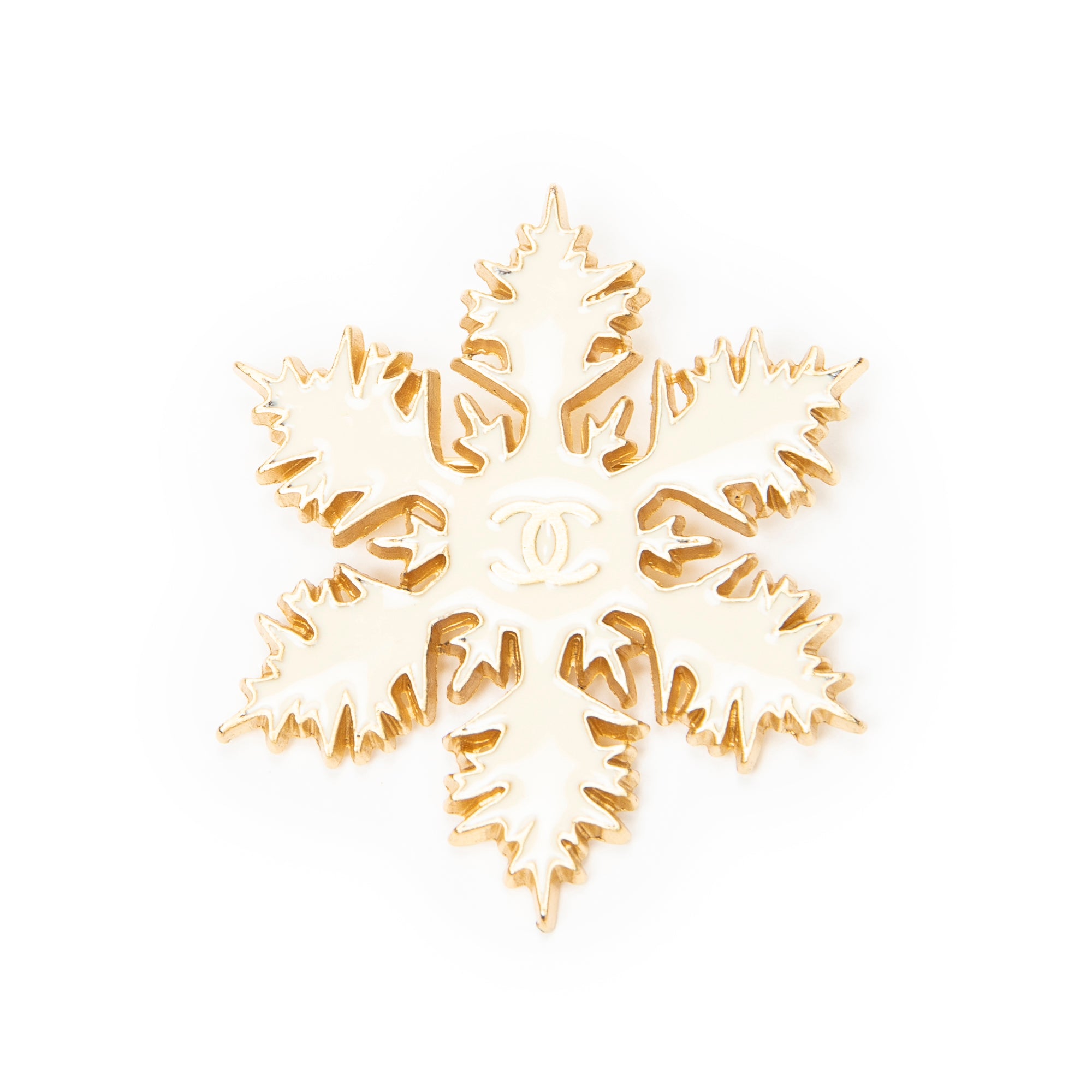 Brooch CC Snowflake Brooch White Gold Plated