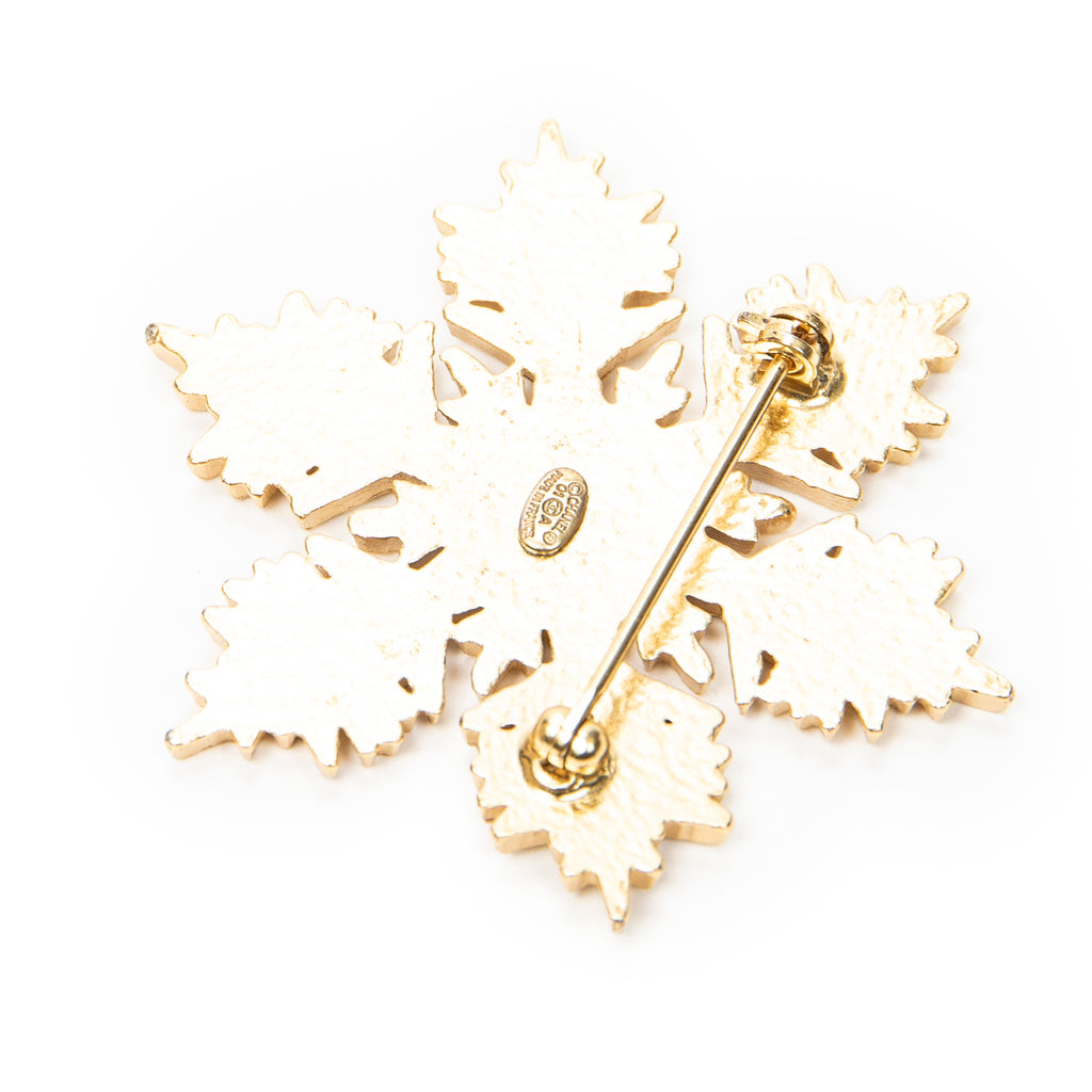 Brooch CC Snowflake Brooch White Gold Plated