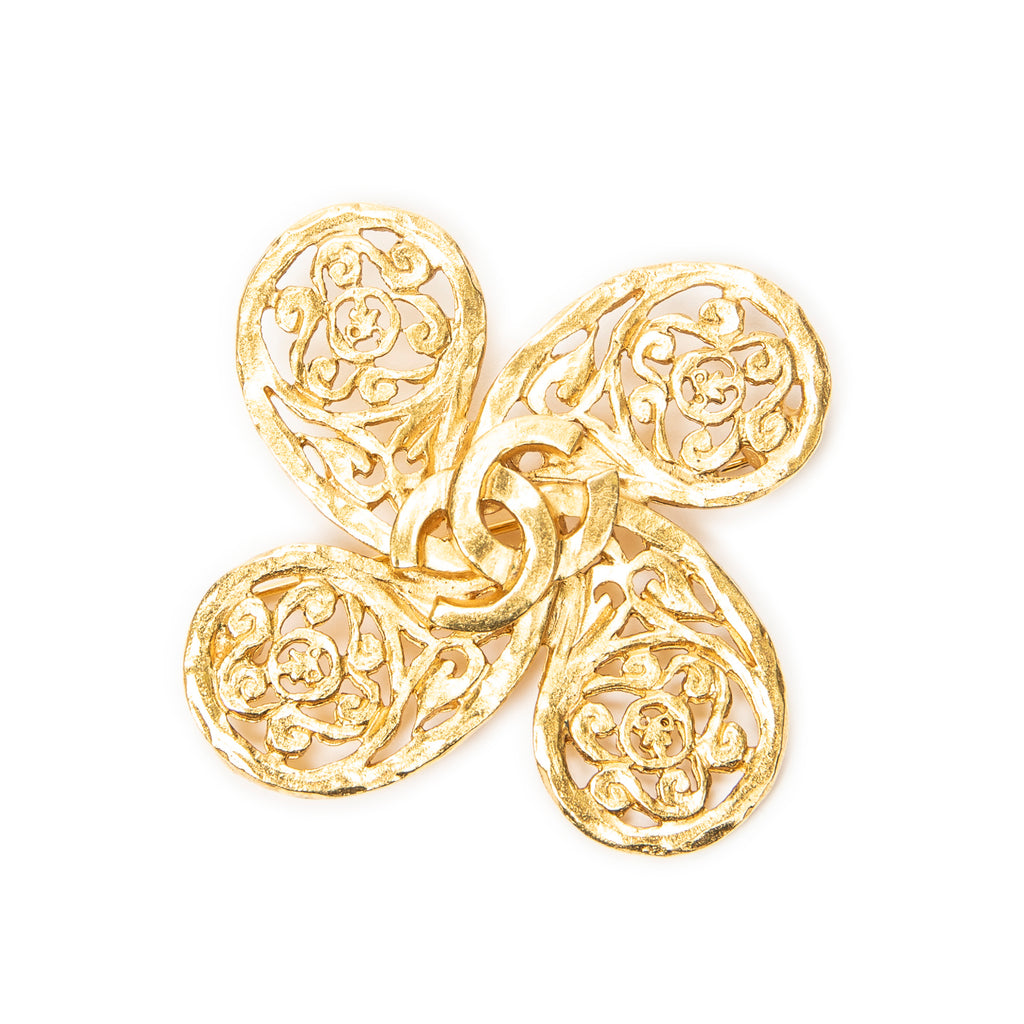 Brooch CC Paisley Brooch Gold Gold Plated