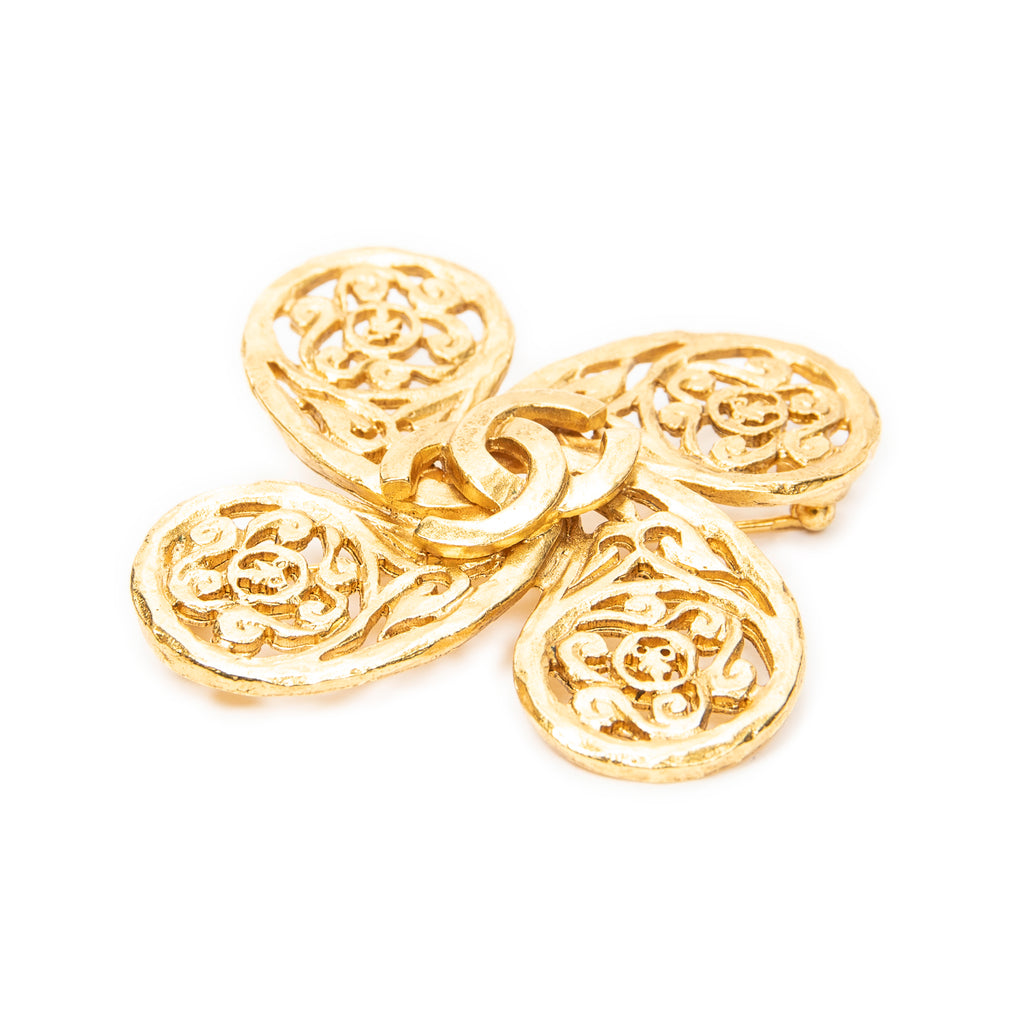 Brooch CC Paisley Brooch Gold Gold Plated