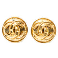 Earrings CC Round Clip On Earrings Gold Gold Plated