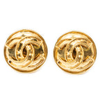 Earrings CC Round Clip On Earrings Gold Gold Plated