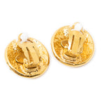 Earrings CC Round Clip On Earrings Gold Gold Plated