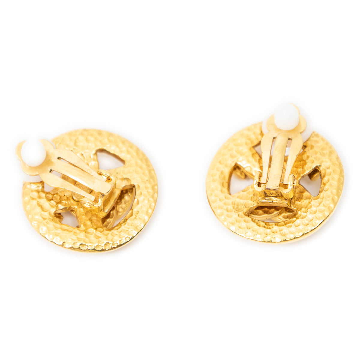 Earrings CC Round Clip On Earrings Gold Gold Plated