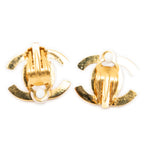 Earrings CC Turn Lock Clip On Earrings Gold Gold Plated