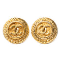 Earrings CC Round Clip On Earrings Gold Gold Plated