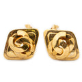 Earrings CC Diamond-shaped Clip On Earrings Gold Gold Plated