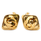 Earrings CC Diamond-shaped Clip On Earrings Gold Gold Plated
