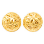 Earrings CC Round Clip On Earrings Gold Gold Plated