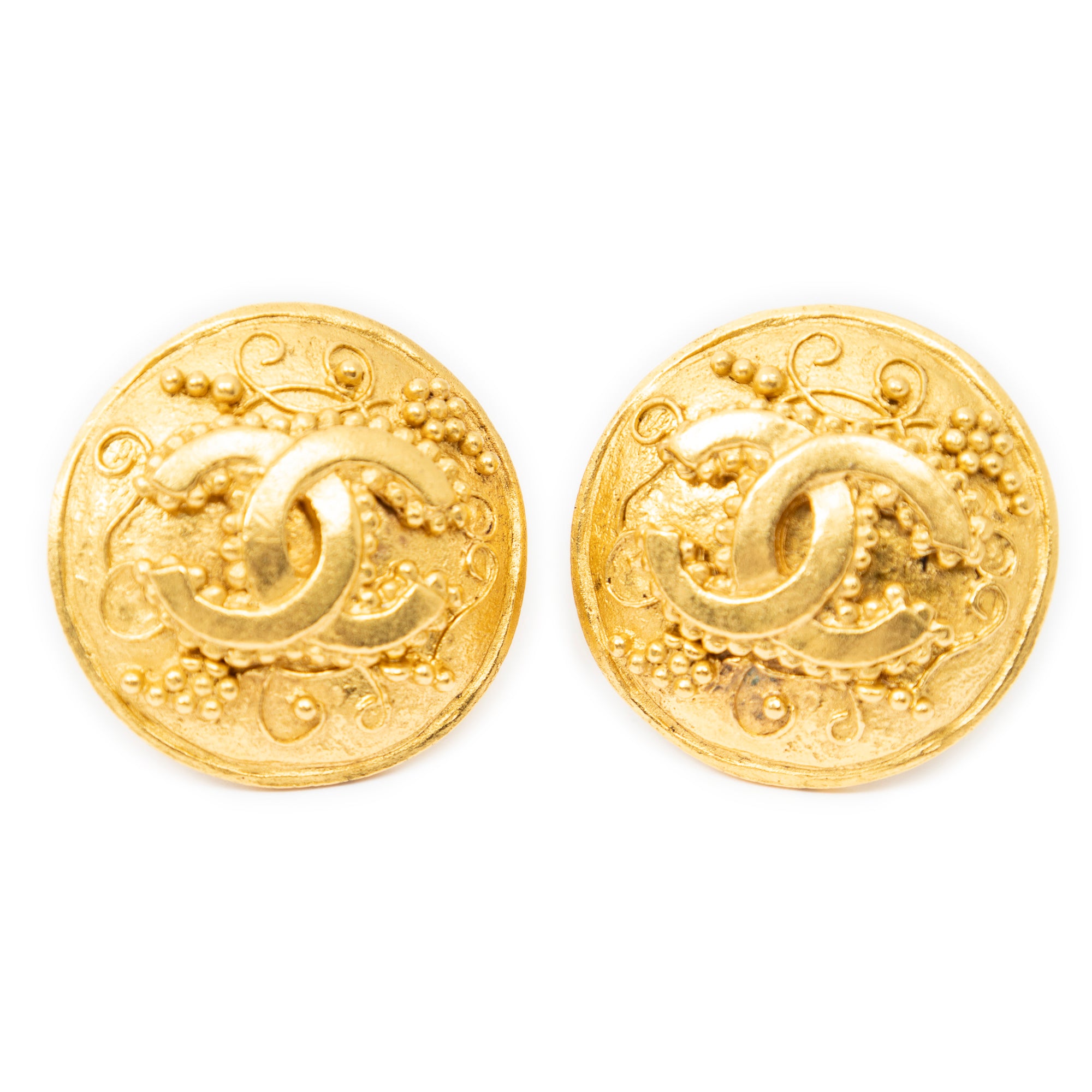 Earrings CC Round Clip On Earrings Gold Gold Plated