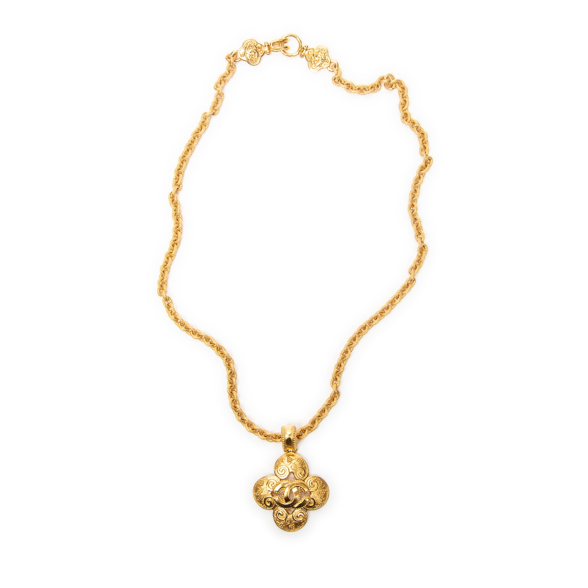 Necklace CC Clover Pendant Necklace Gold Gold Plated
