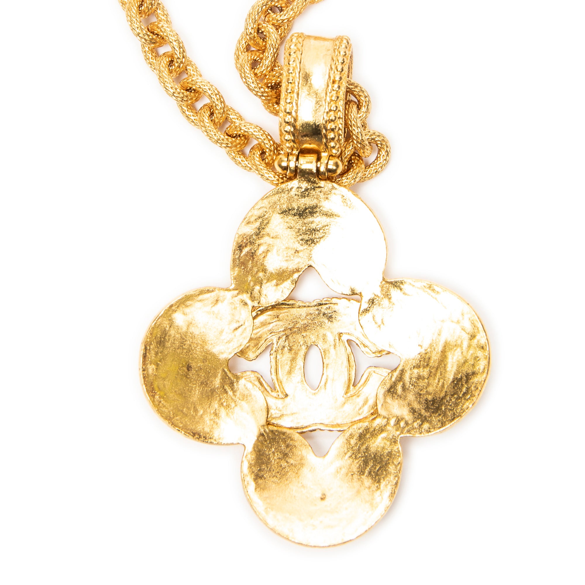 Necklace CC Clover Pendant Necklace Gold Gold Plated