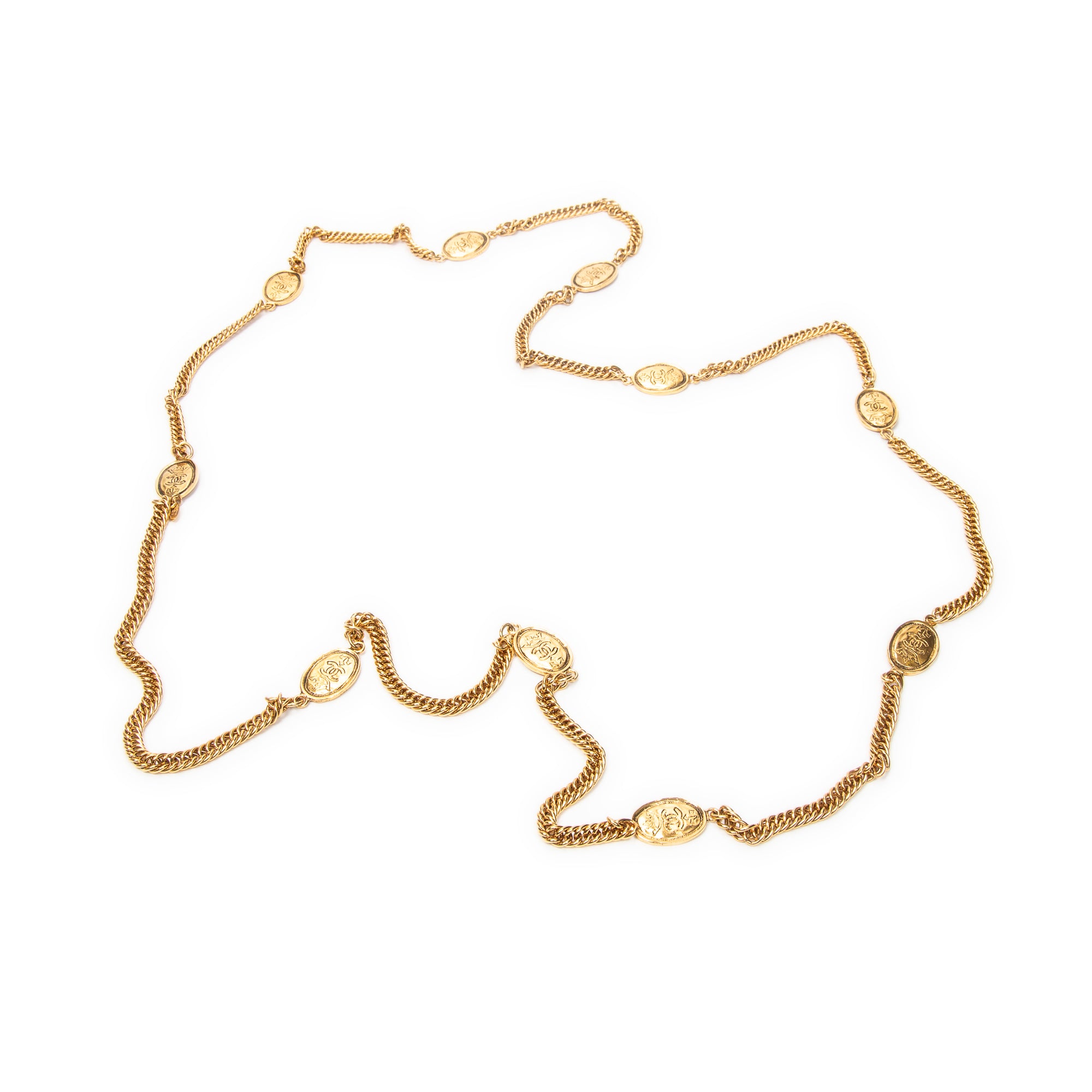 Necklace CC Crown Medallion Necklace Gold Gold Plated