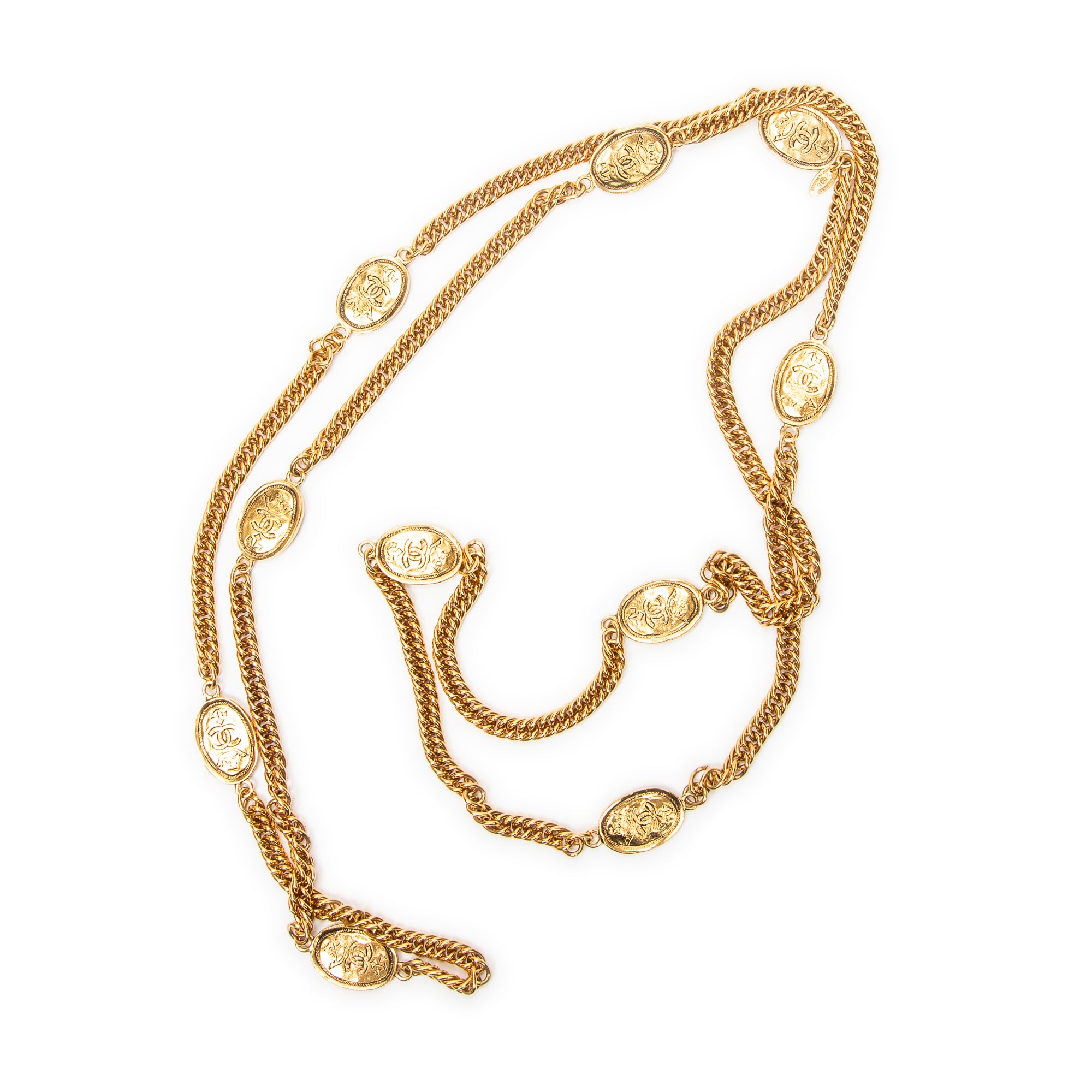 Necklace CC Crown Medallion Necklace Gold Gold Plated