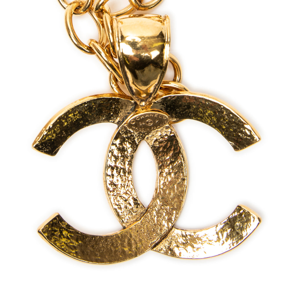 Necklace Large CC Pendant Necklace Gold Gold Plated
