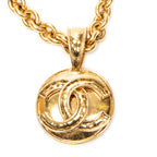 Necklace CC Round Pendant Necklace Gold Gold Plated