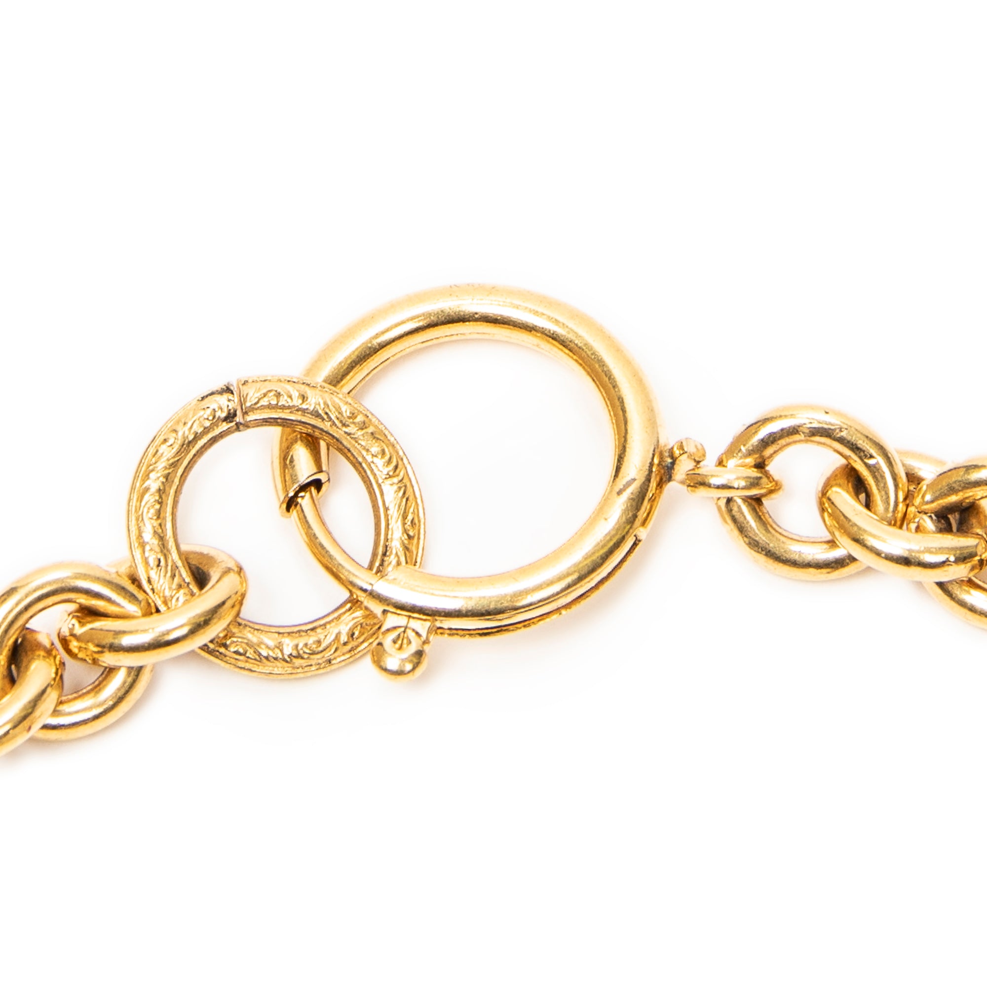 Necklace CC Round Pendant Necklace Gold Gold Plated
