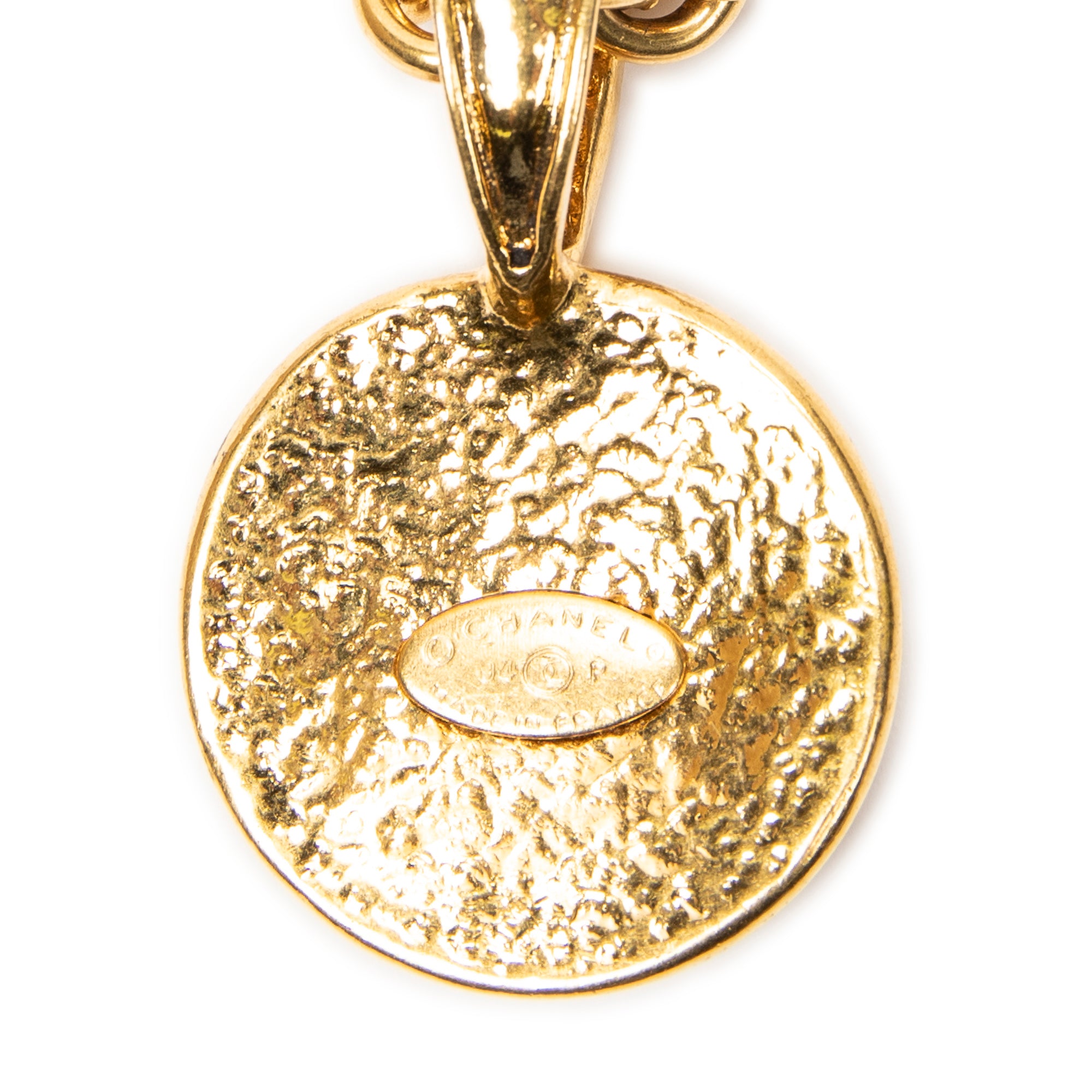 Necklace CC Round Pendant Necklace Gold Gold Plated