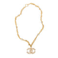 Necklace CC Rhinestone Pendant Necklace Gold Gold Plated