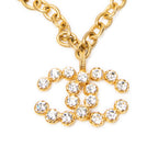 Necklace CC Rhinestone Pendant Necklace Gold Gold Plated